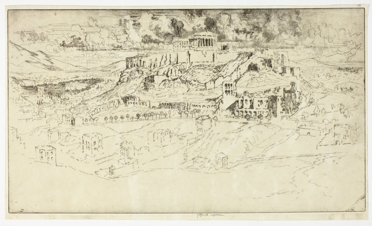 Atenas desde la Tumba de Filopotes de Joseph Pennell