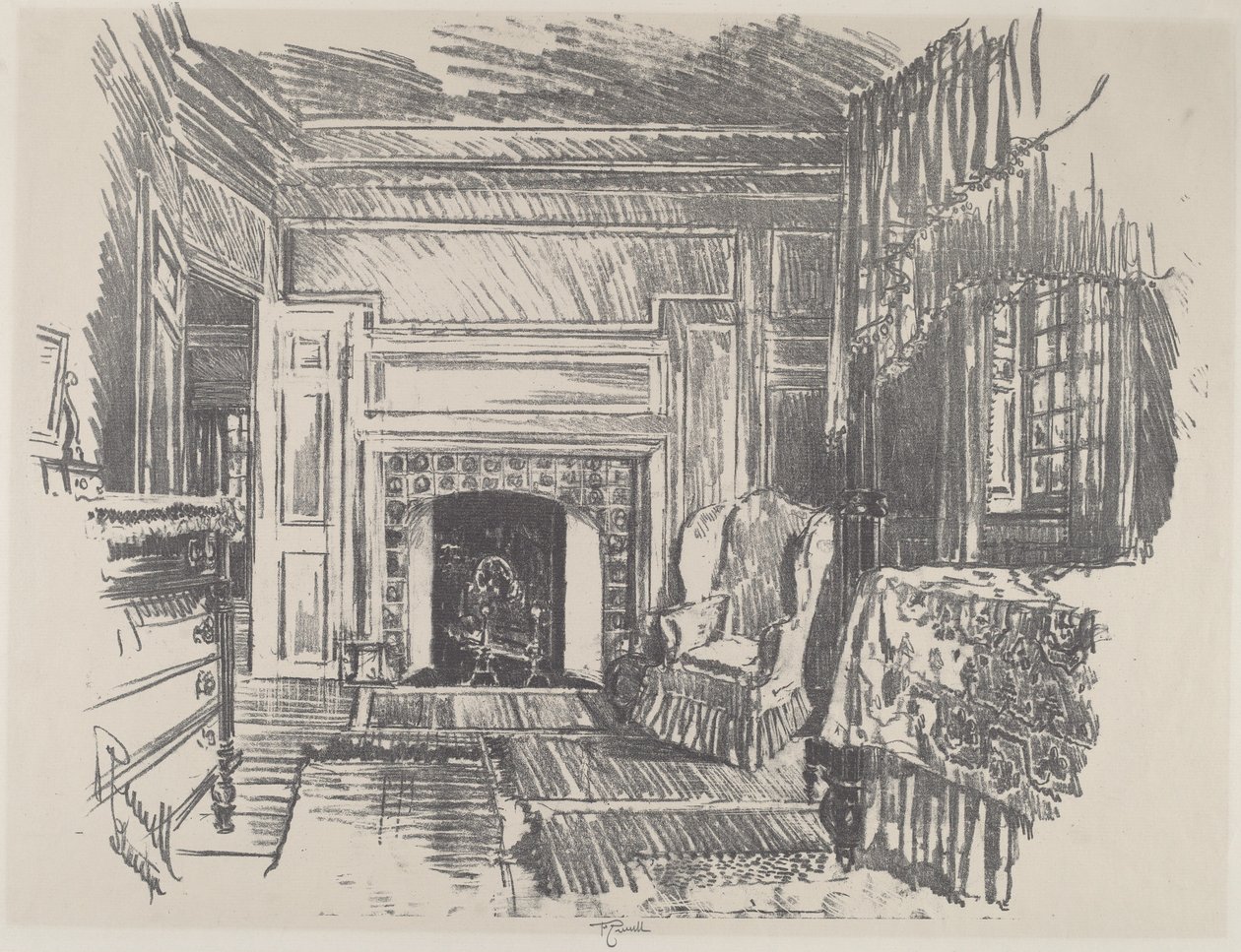 Dormitorio, Stenton, 1912 de Joseph Pennell