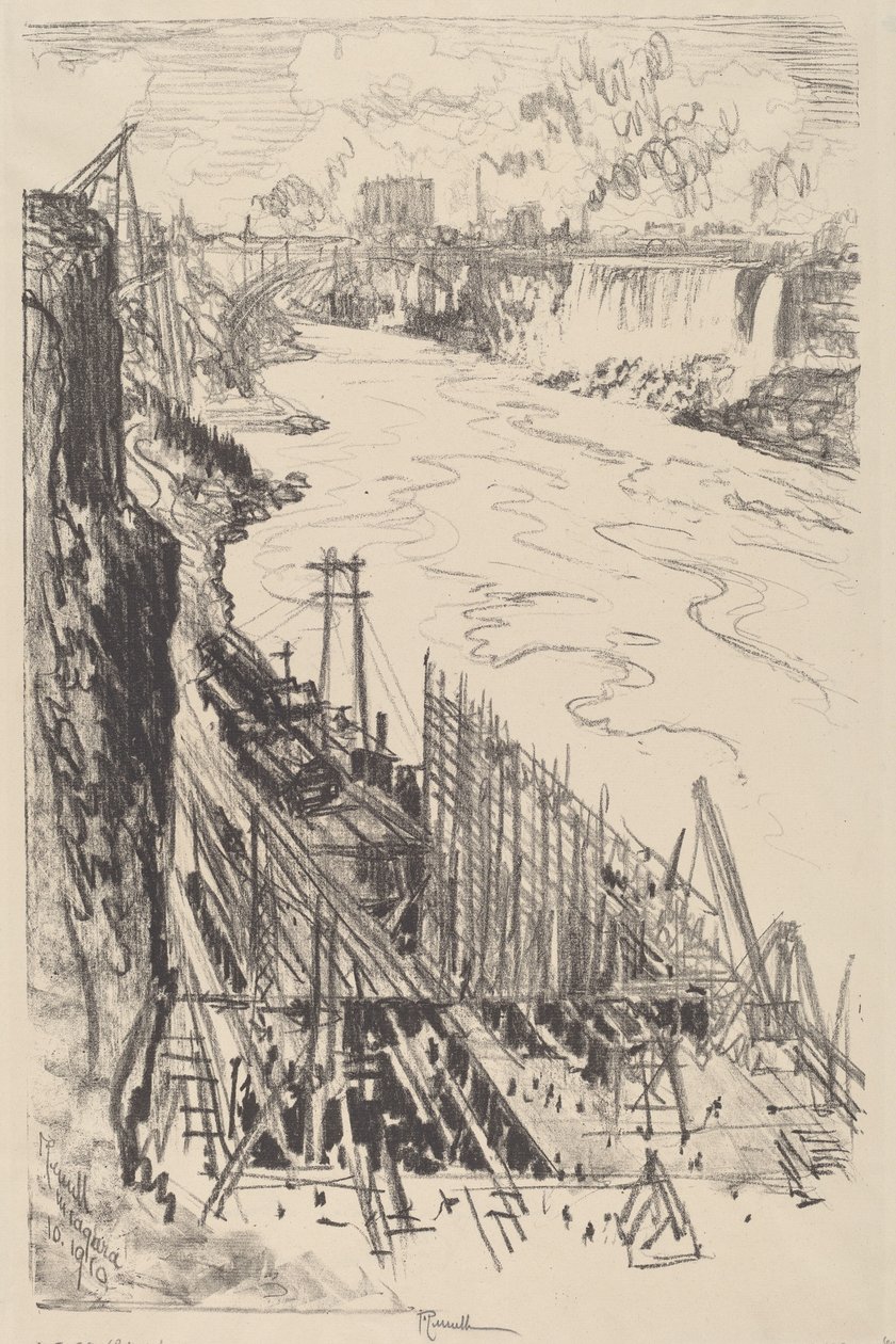 Construyendo una central eléctrica, 1910 de Joseph Pennell
