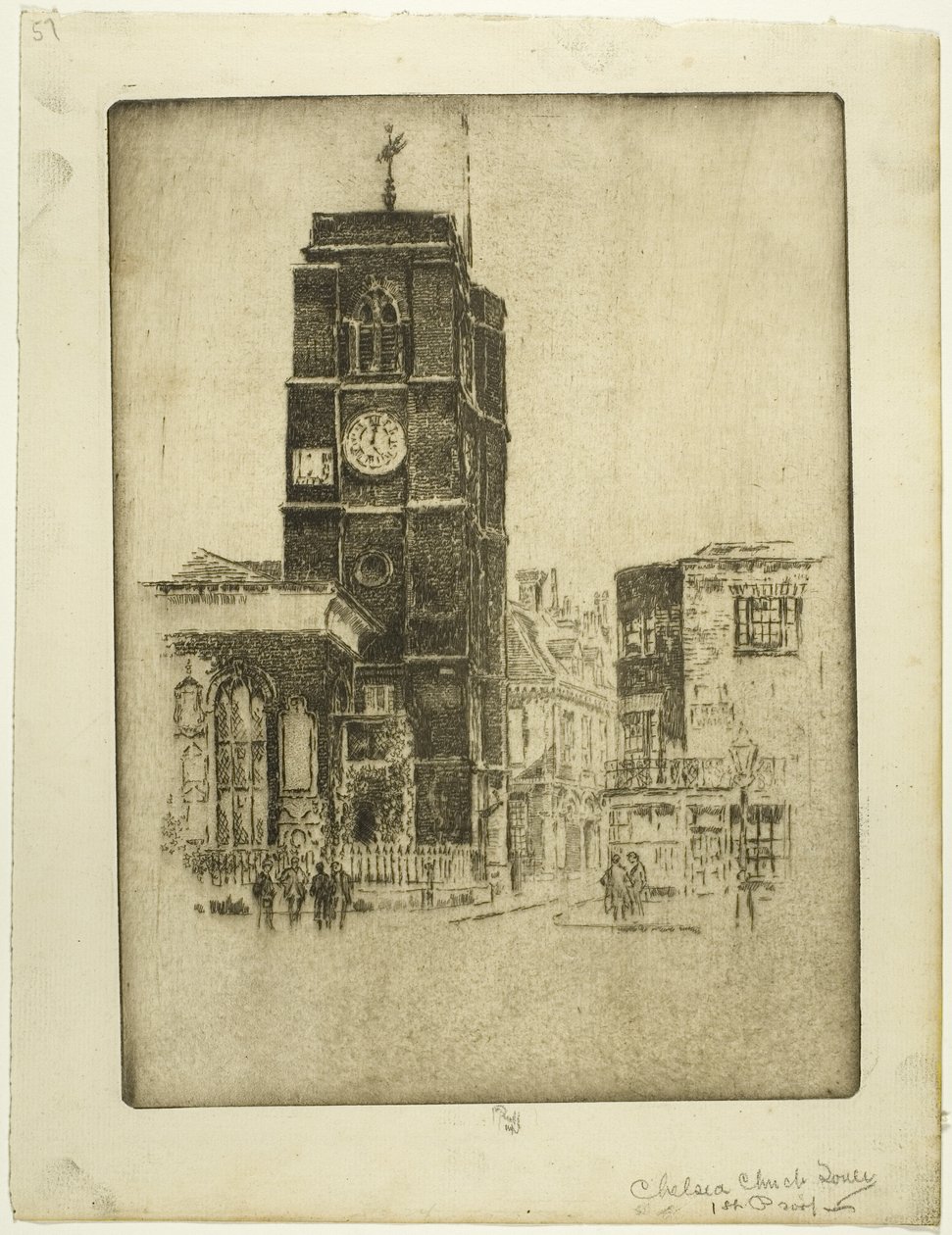 Torre de la iglesia de Chelsea de Joseph Pennell