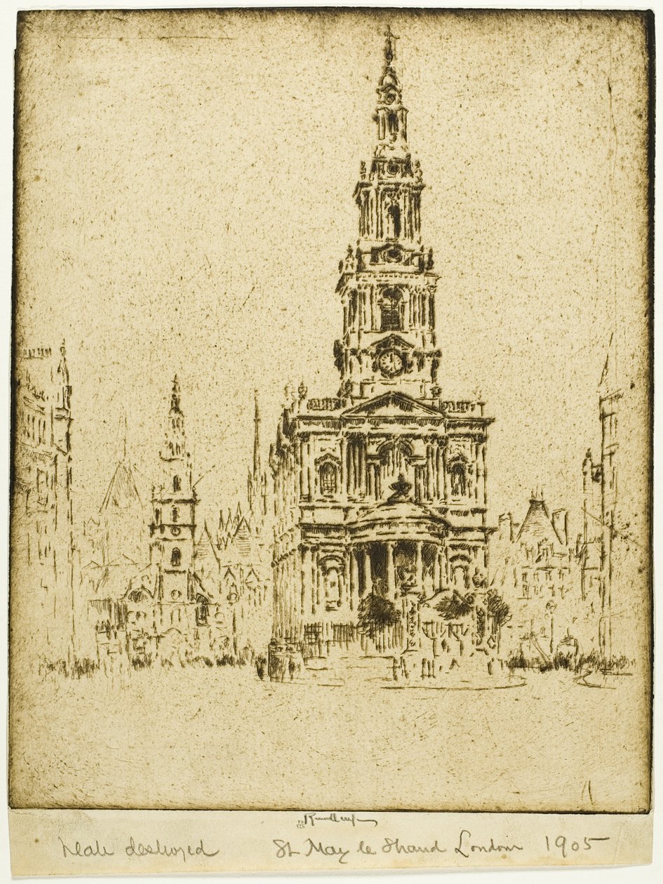 Iglesia de Santa María-le-Strand de Joseph Pennell