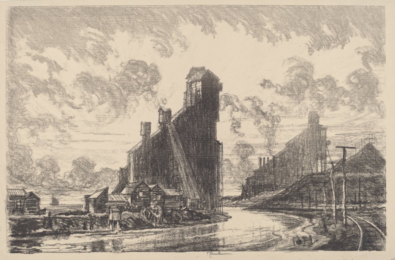 Rompedor de Carbón en el Río, 1910 de Joseph Pennell