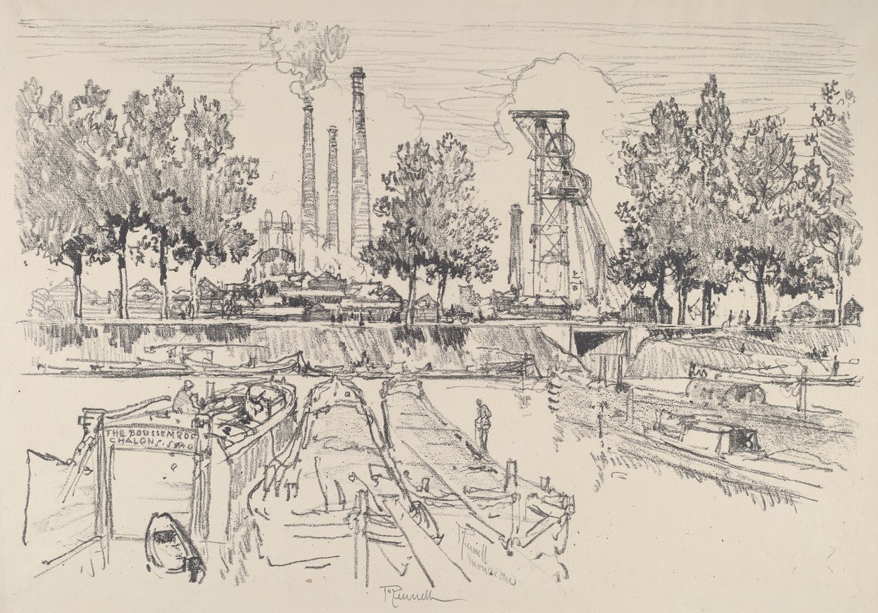 Minas de Carbón, Monceau, Francia, 1911 de Joseph Pennell