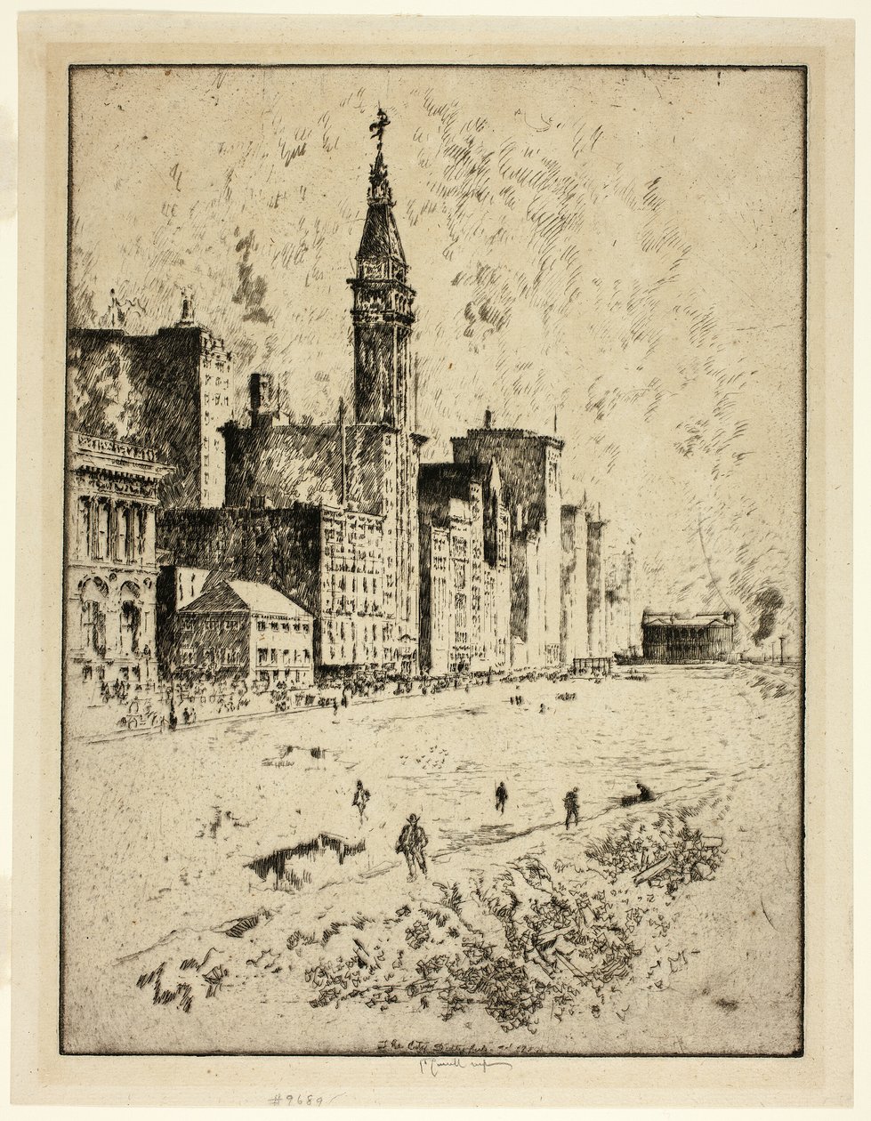 Avenida Michigan, Chicago (La ciudad sucia) de Joseph Pennell