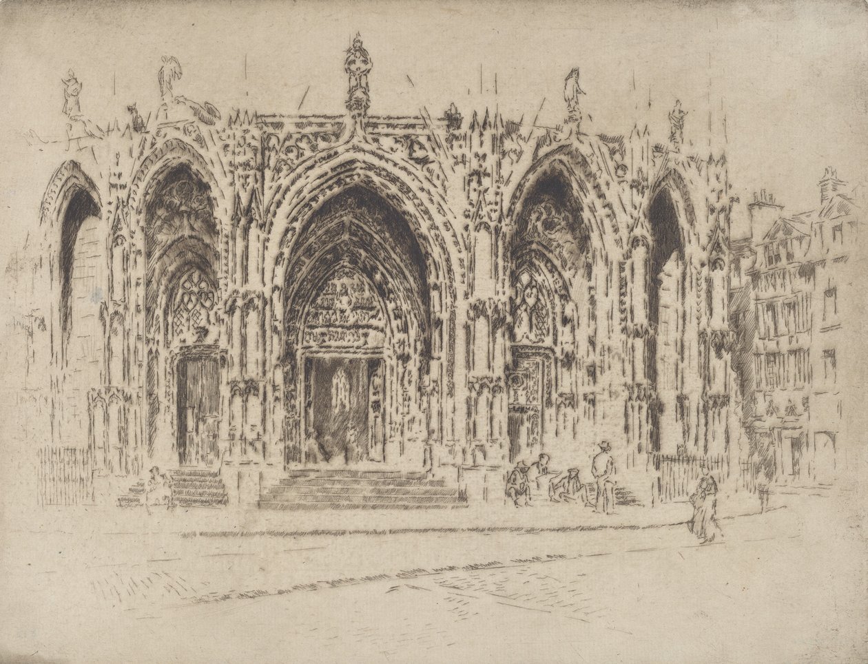 Pórtico de San Maclou, Rouen, 1907 de Joseph Pennell