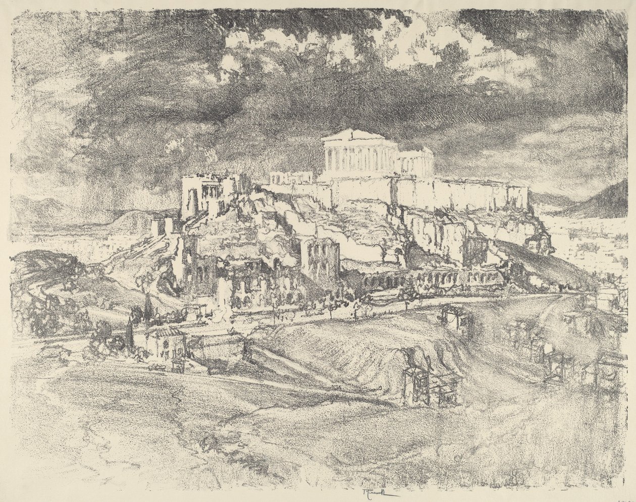 Tormenta detrás de la Acrópolis de Joseph Pennell