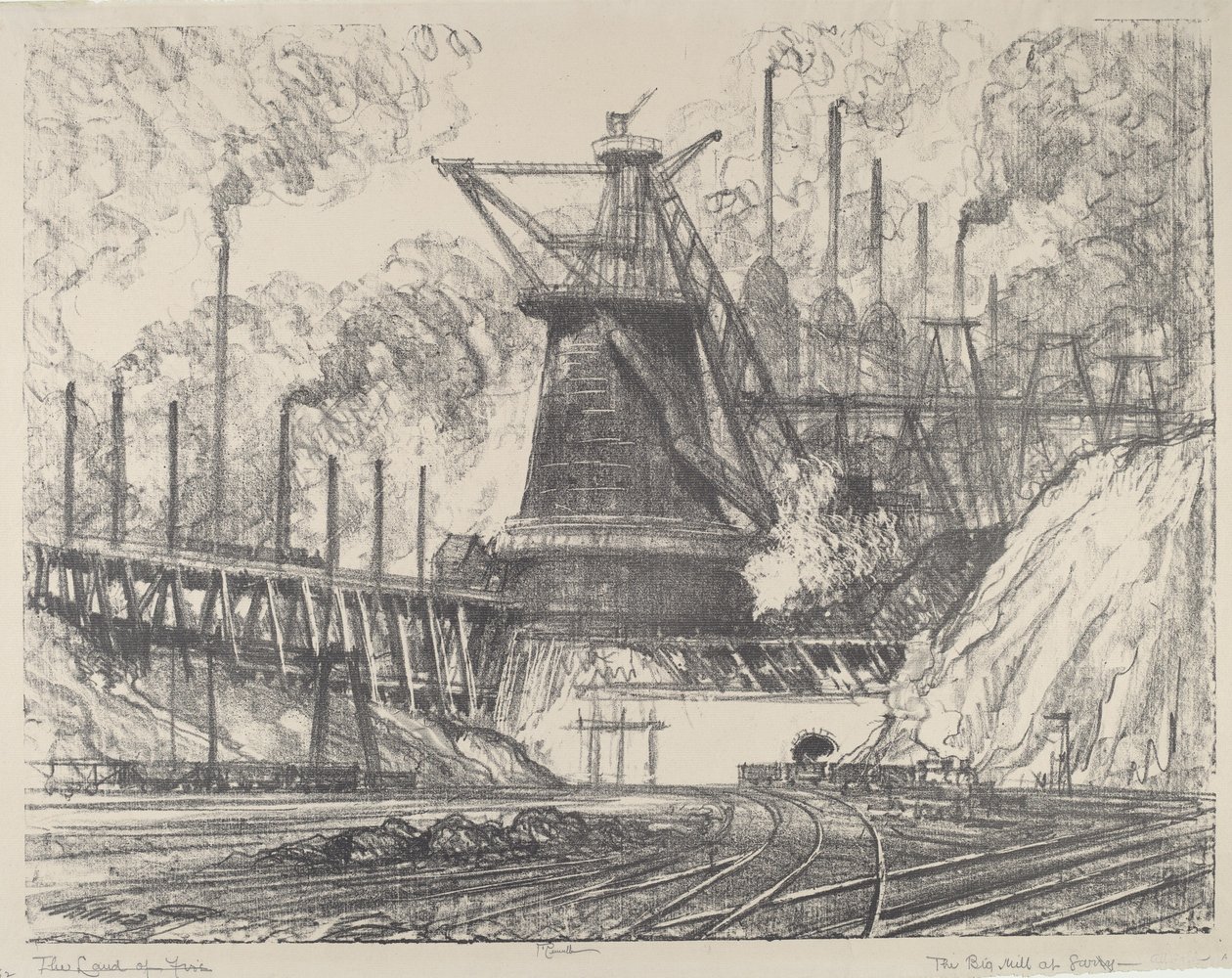 El gran molino, Gary, Indiana, 1914 de Joseph Pennell