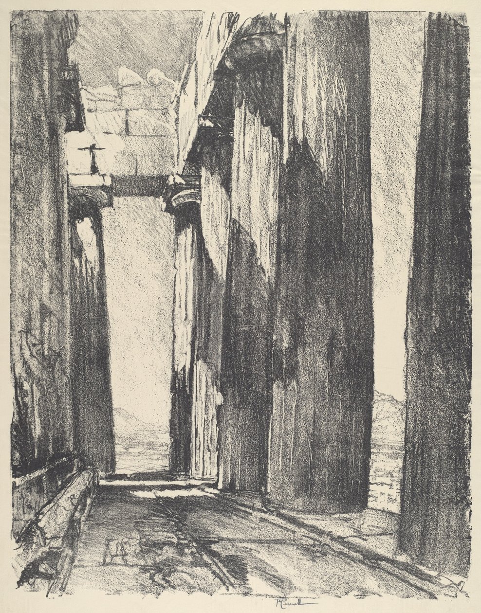 El pórtico del Partenón, 1913 de Joseph Pennell