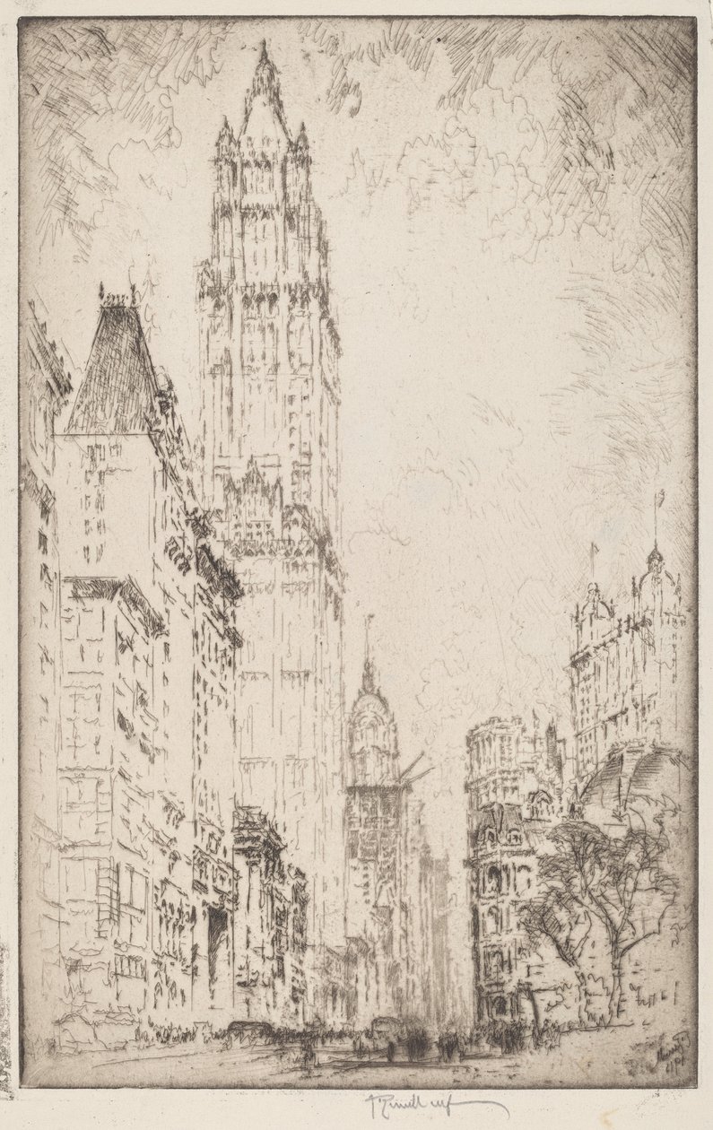 El edificio Woolworth, 1915 de Joseph Pennell