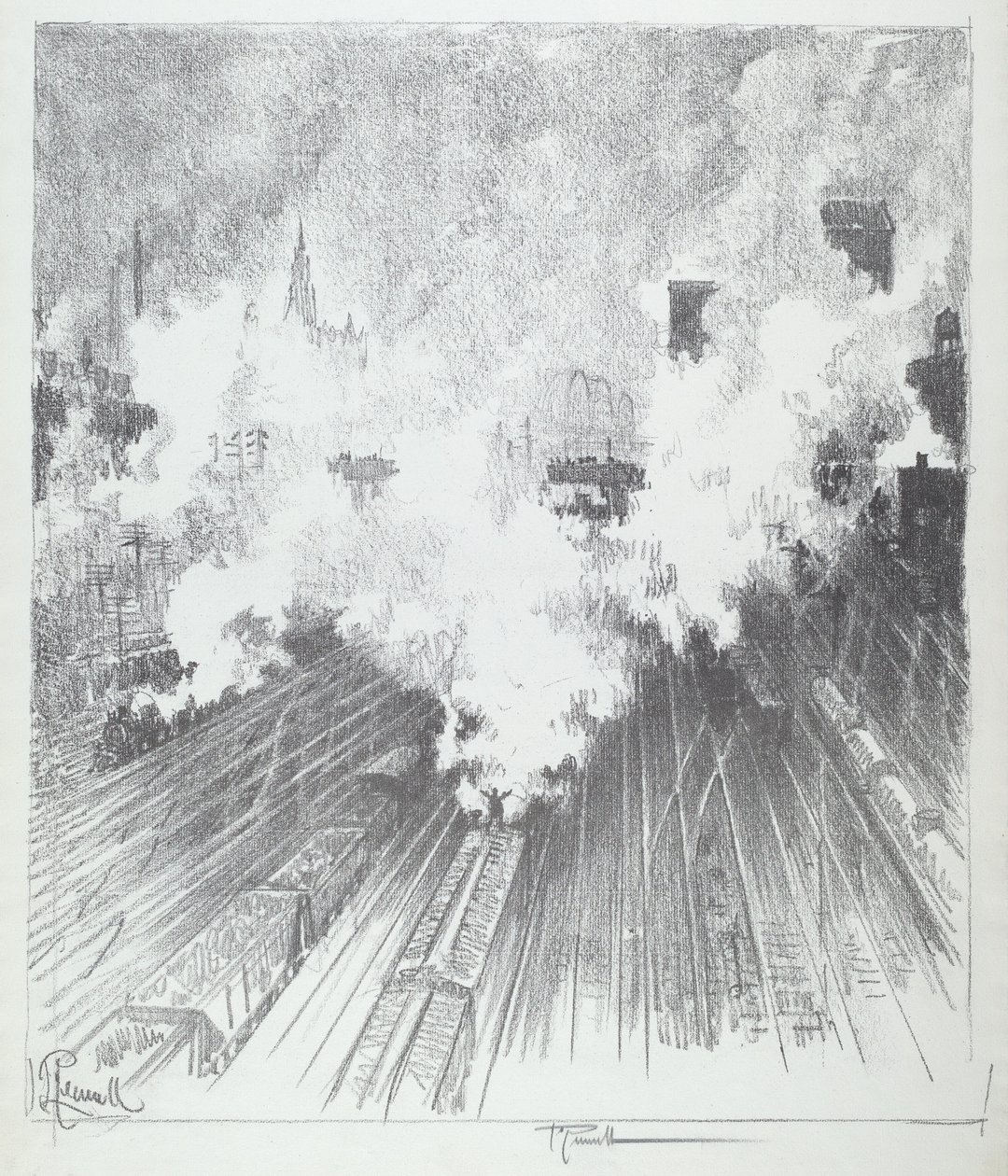 Patio de trenes, St. Louis de Joseph Pennell