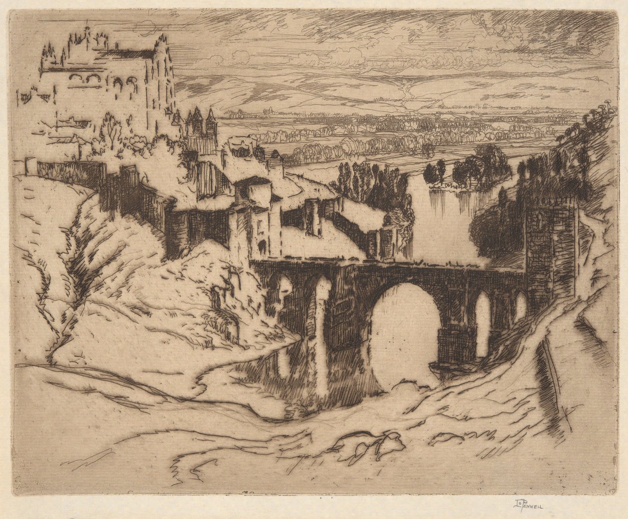 Sin título [Puente de San Martín, Toledo] de Joseph Pennell