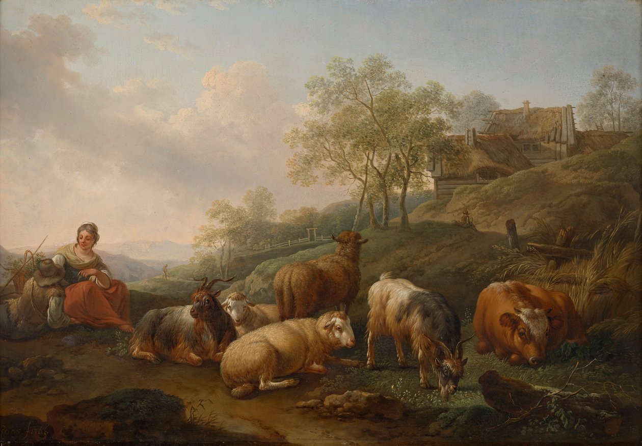 Paisaje con ganado pastando de Joseph Roos d. Ä.