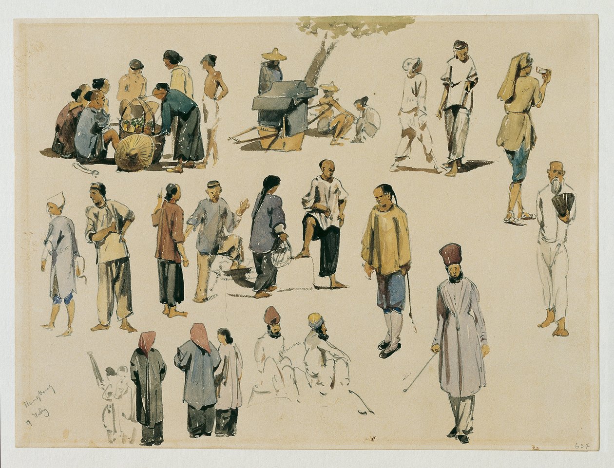 estudios de figuras chinas de Joseph Selleny