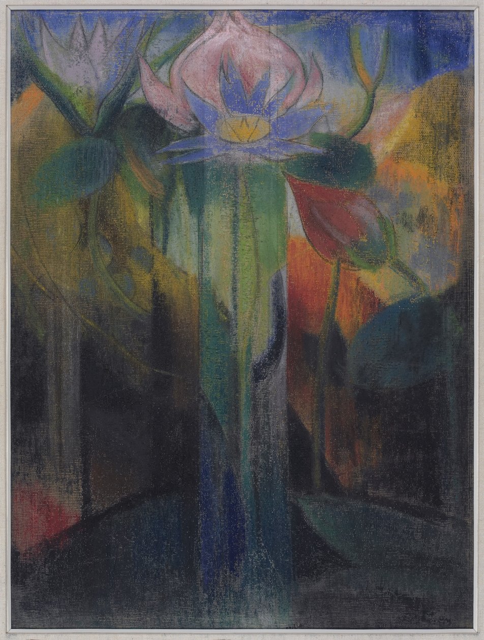 Follaje de la selva, c.1918-9 (pastel sobre papel cubierto de gasa) de Joseph Stella