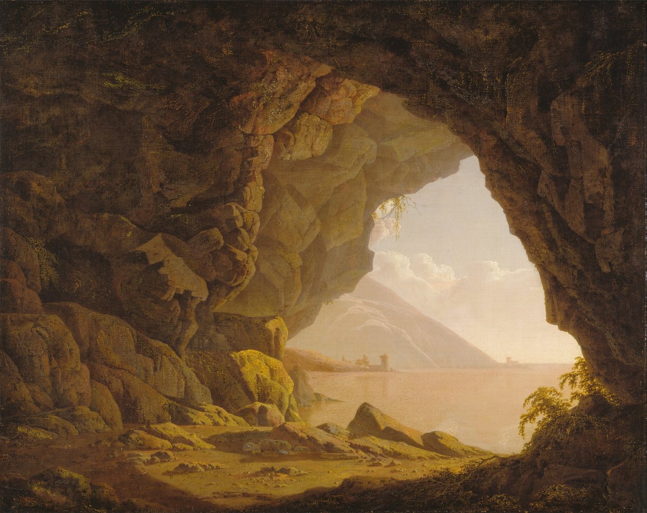 Caverna, cerca de Nápoles de Joseph Wright of Derby