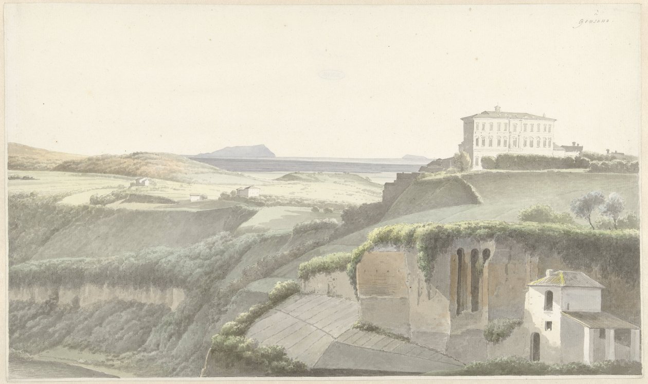 Paisaje en Genzano di Roma de Josephus Augustus Knip