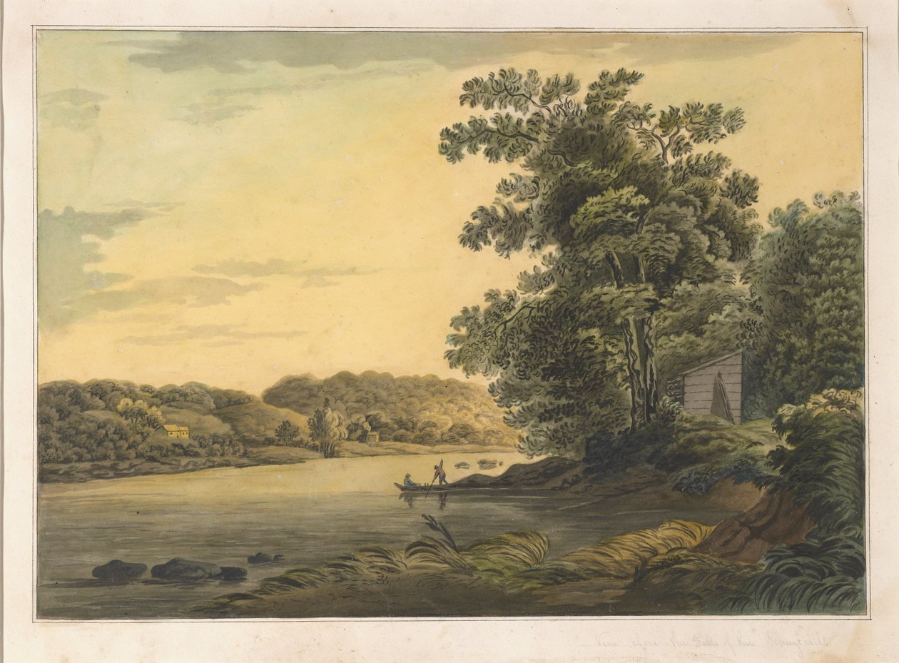 Vista sobre las cataratas del Schuylkill, c.1819 de Joshua H. Shaw