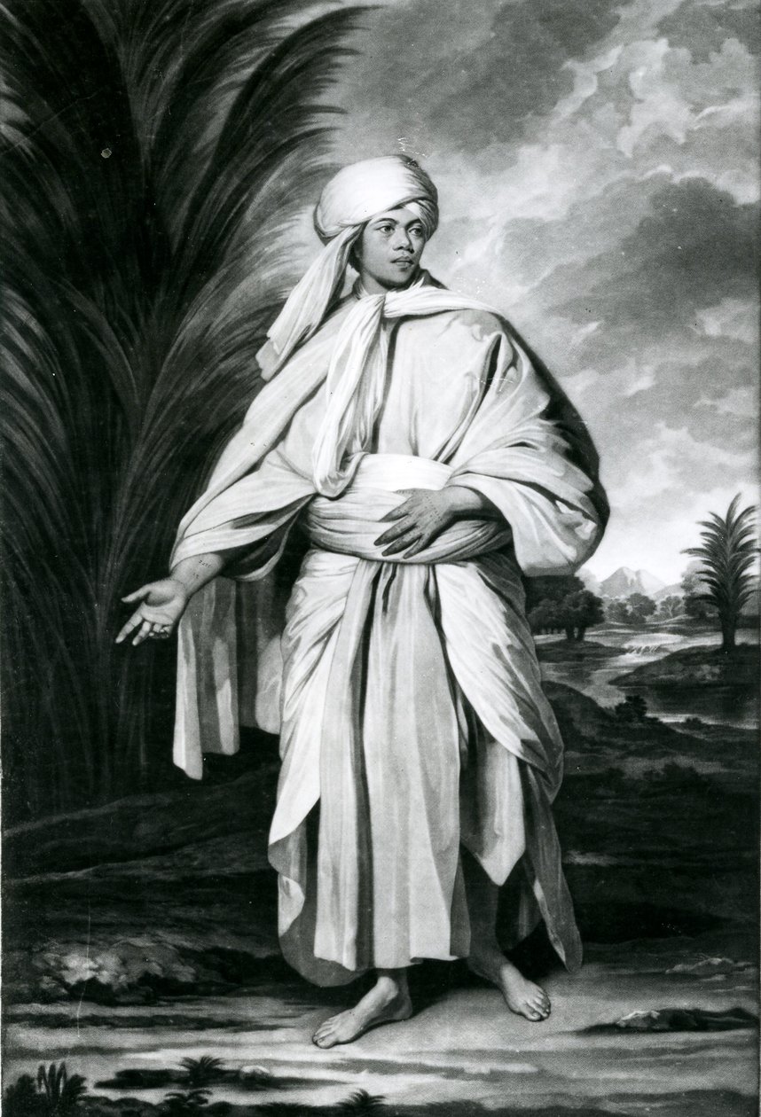 Omai, grabado por John Jacobe de Joshua (after) Reynolds