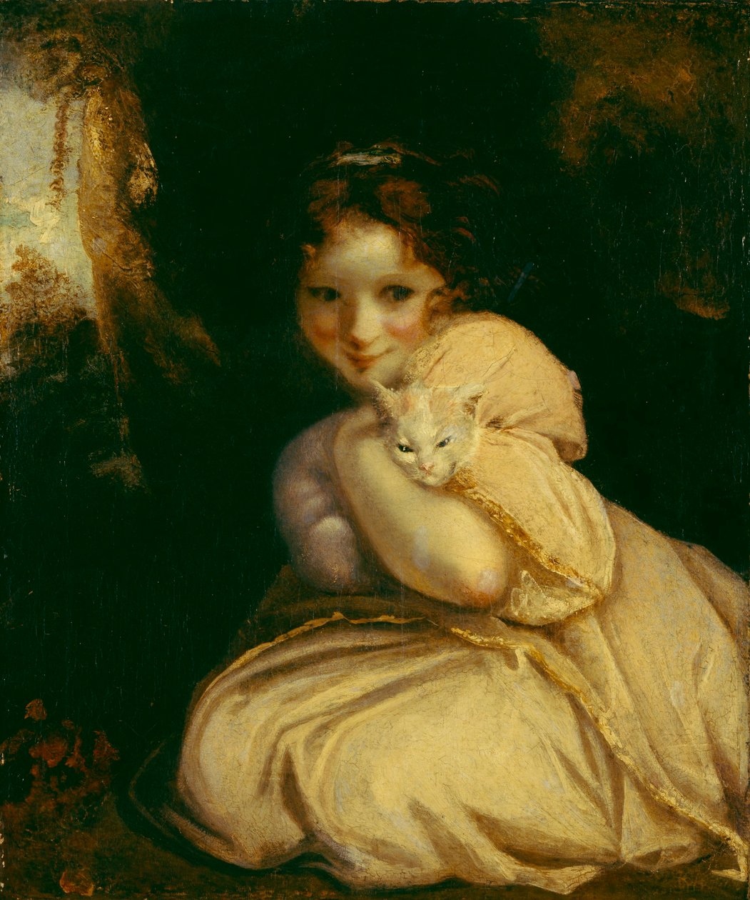 Felina con un gatito de Joshua Reynolds