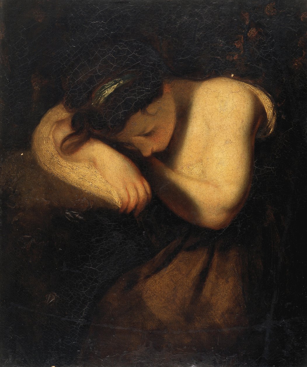 Joven durmiendo (óleo sobre lienzo) de Joshua Reynolds