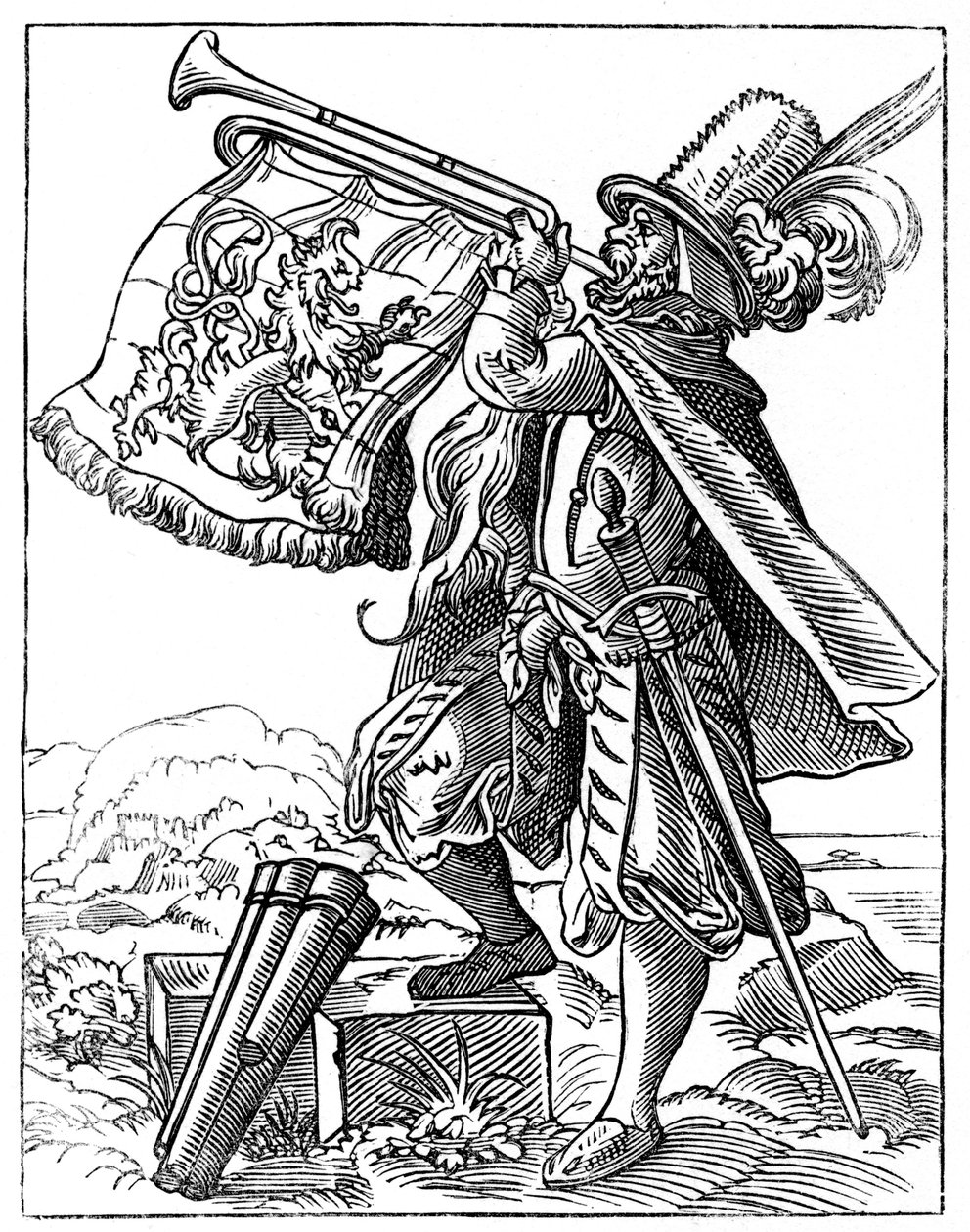 Trompetista militar, siglo XVI 1849 de Jost Amman