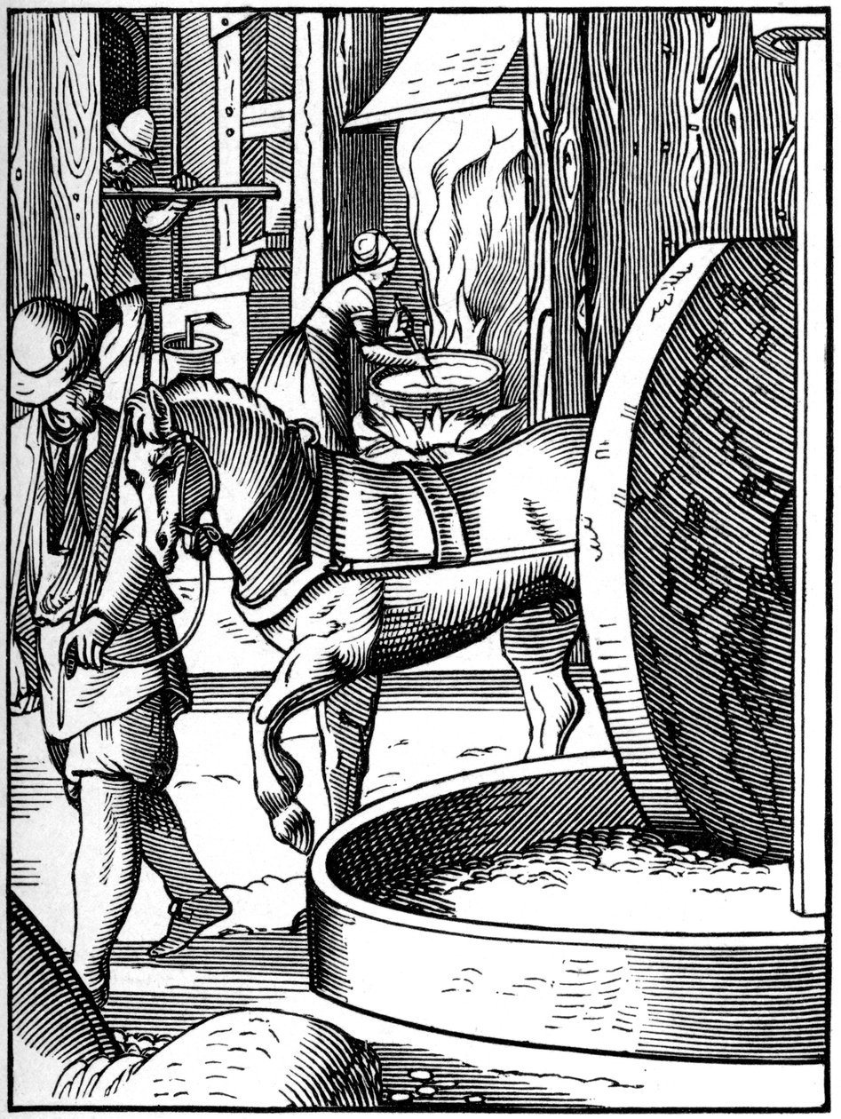 La fabricación de aceite, siglo XVI 1849 de Jost Amman