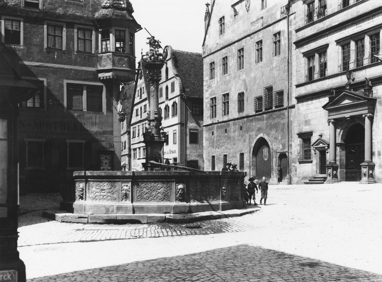 Fuente de San Jorge, Rothenburg ob der Tauber, c.1910 de Jousset