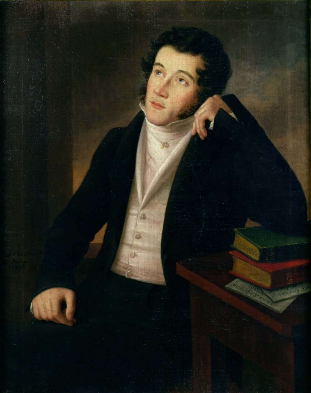 Retrato de Adam Bernard Mickiewicz (1798-1855) de Jozef Oleszkiewicz