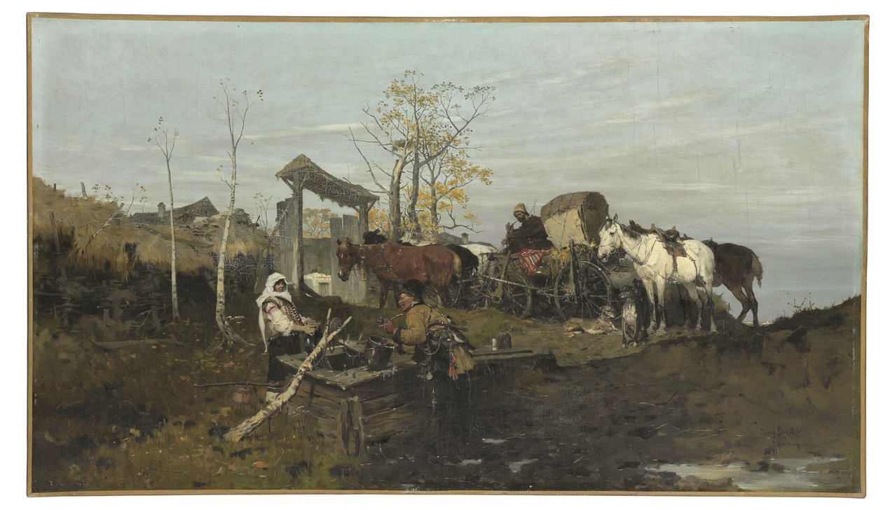Conversación en el pozo, 1877 de Jozef Brandt