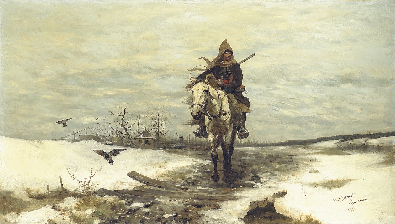 El cazador solitario, 1881 de Jozef Brandt