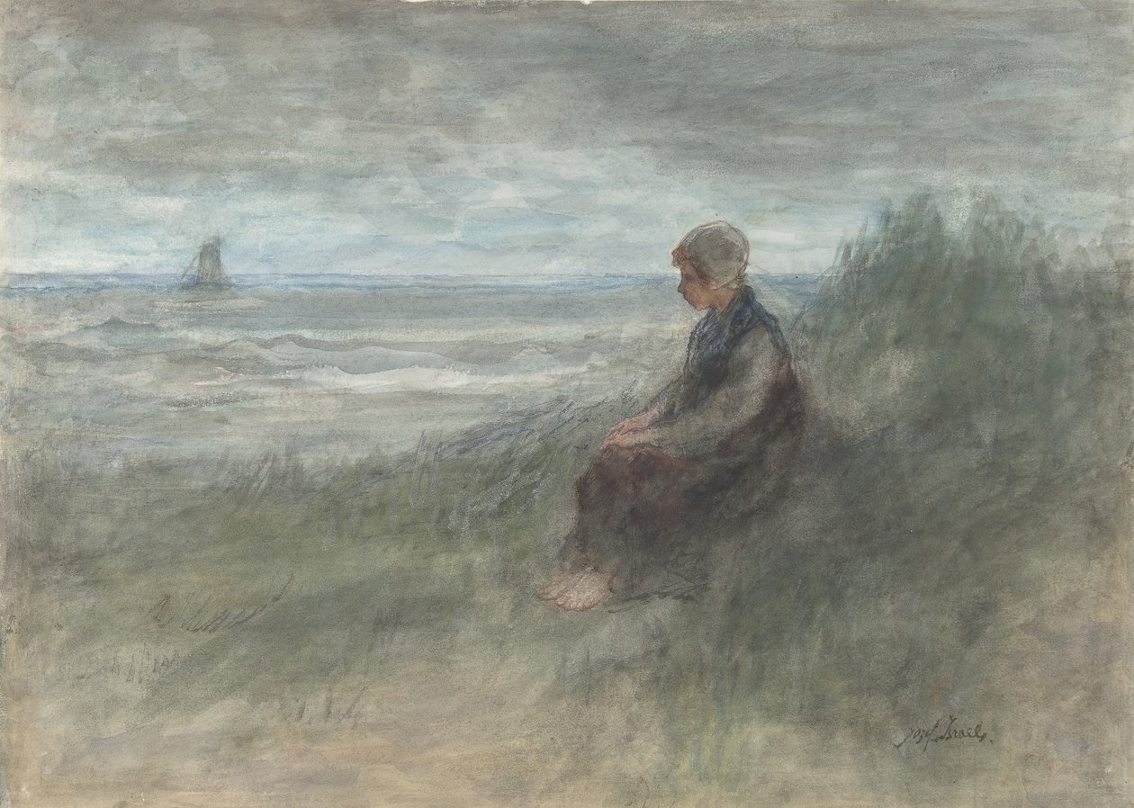 Niña en las dunas, mediados del siglo XIX-principios del siglo XX de Jozef Israëls