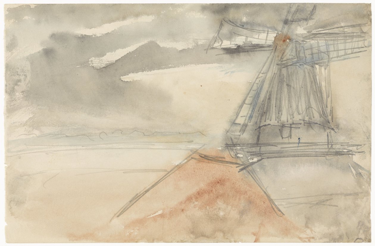 Molino a cielo movido de Jozef Israëls