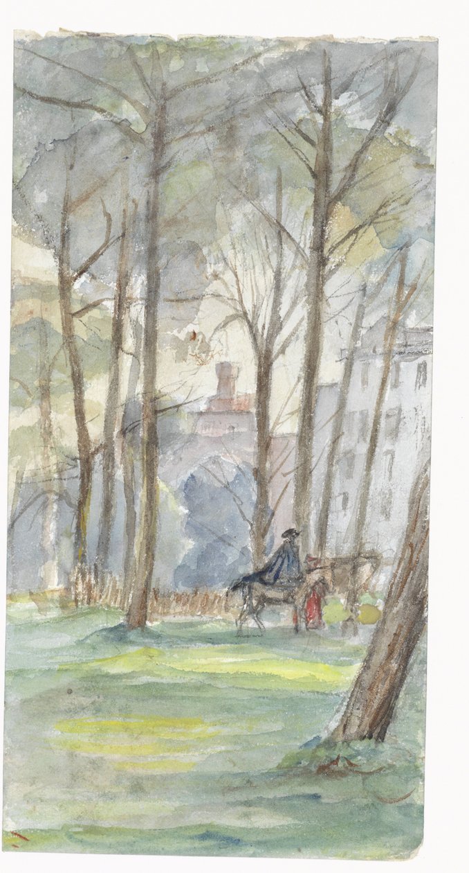 Parque con figuras a caballo de Jozef Israëls