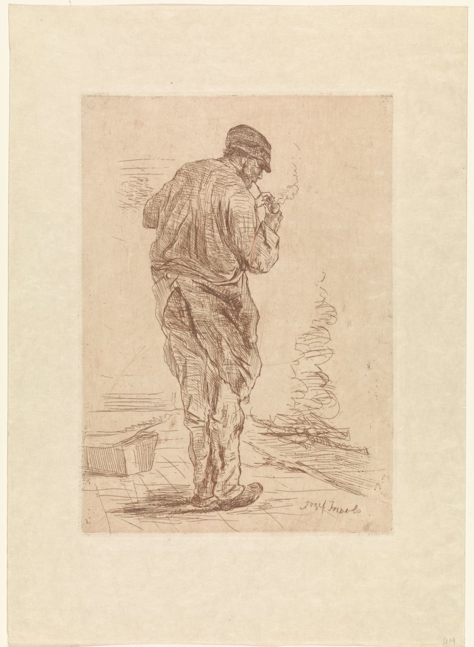 Hombre fumando pipa de Jozef Israëls