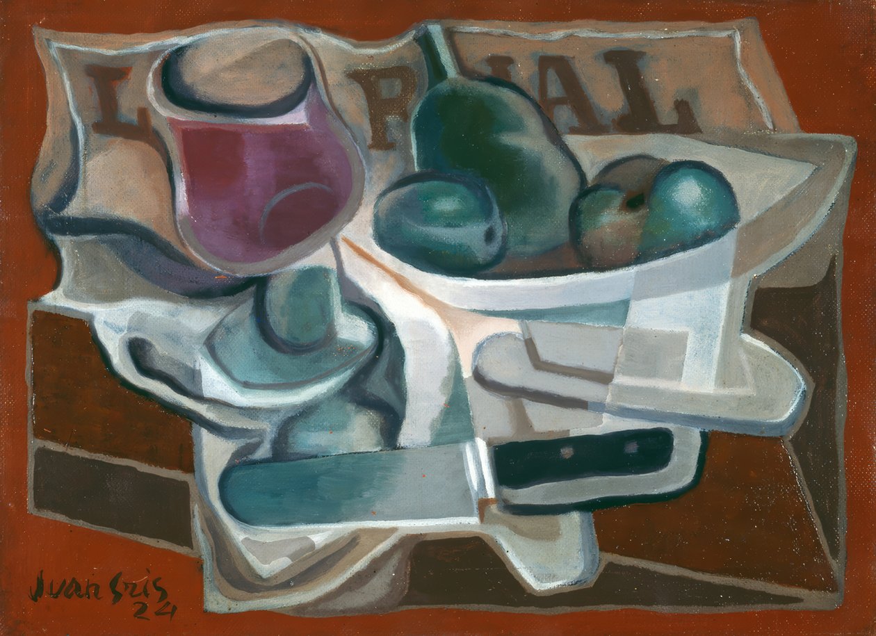 Compotier y vaso de Juan Gris