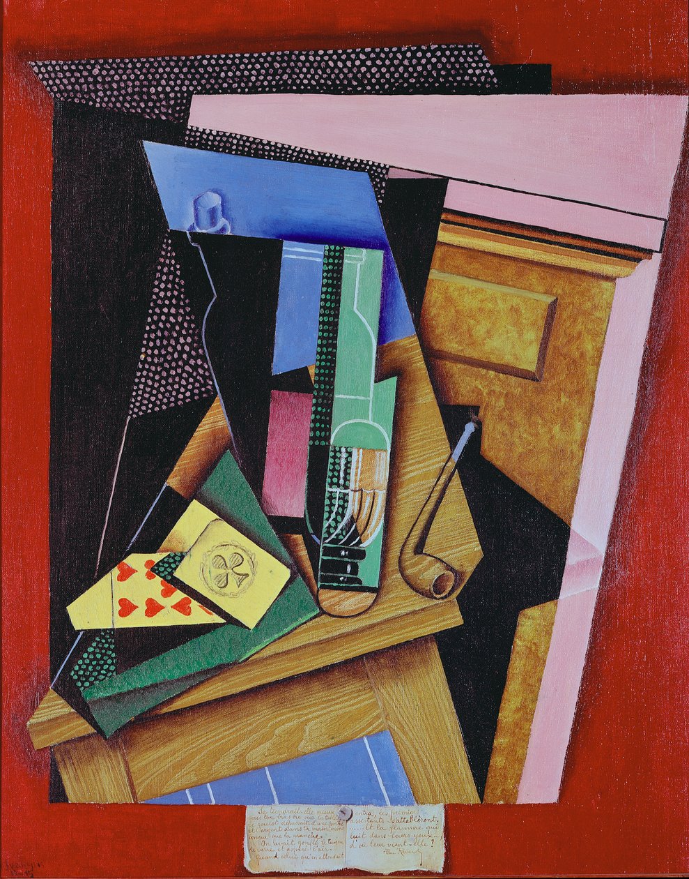 Bodegón con poema de Juan Gris