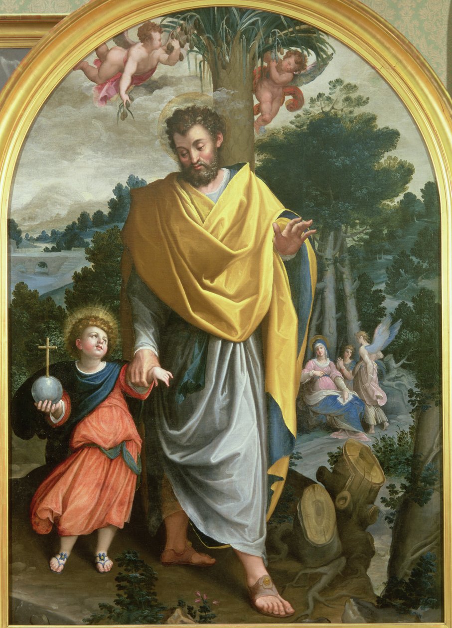 San José guiando al niño Cristo de Juan Sanchez Cotan