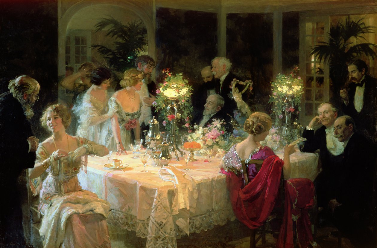 El fin de la cena, 1913 de Jules Alexandre Gruen or Grun