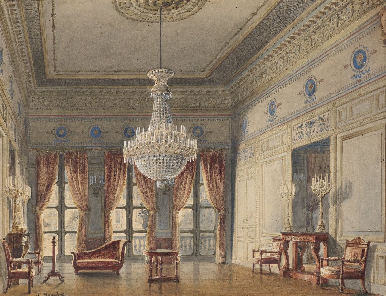 El Salón en el Ala Montpensier, Palais Royal de Jules Frédéric Bouchet