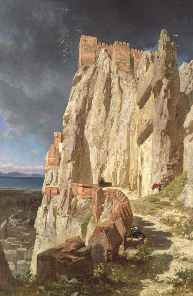 La roca de Vann, Kurdistán, 1901 de Jules Joseph Augustin Laurens