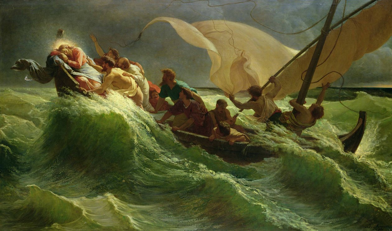 Cristo dormido en su barco de Jules Joseph Meynier