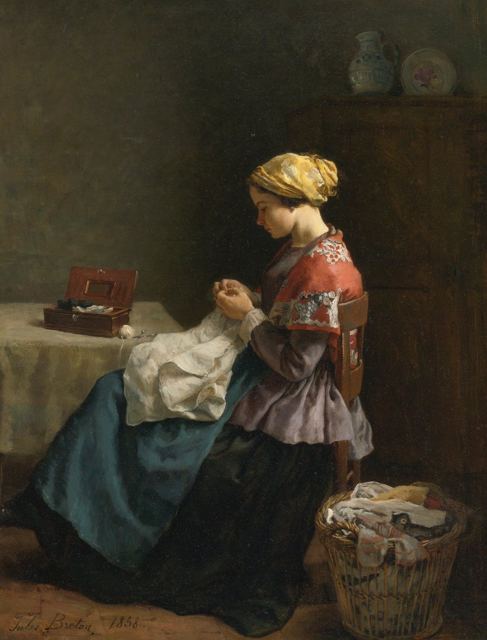 Jules Breton, 1868 - La pequeña modista de Jules Breton