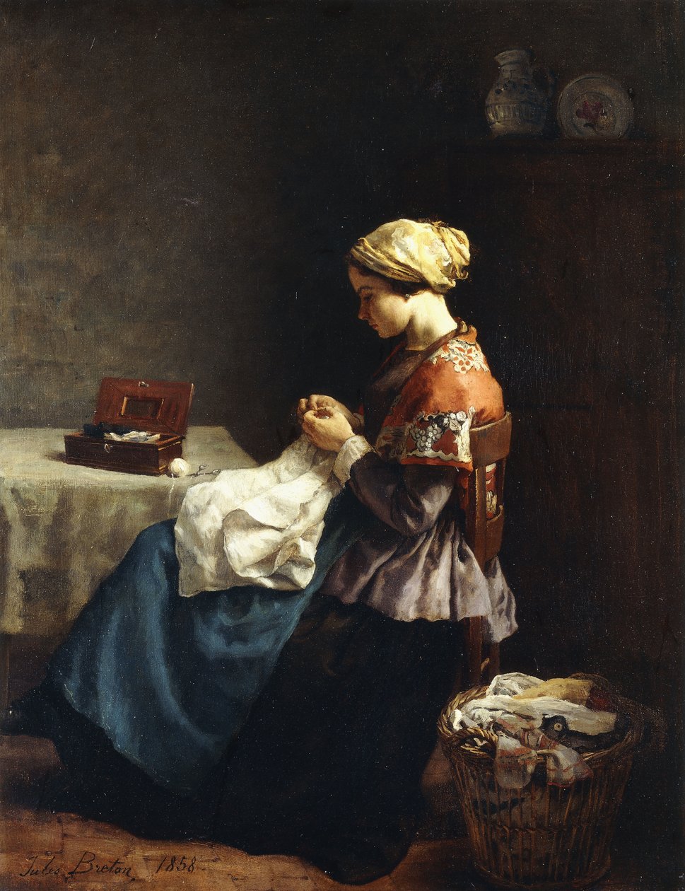 La pequeña costurera, 1858 de Jules Breton