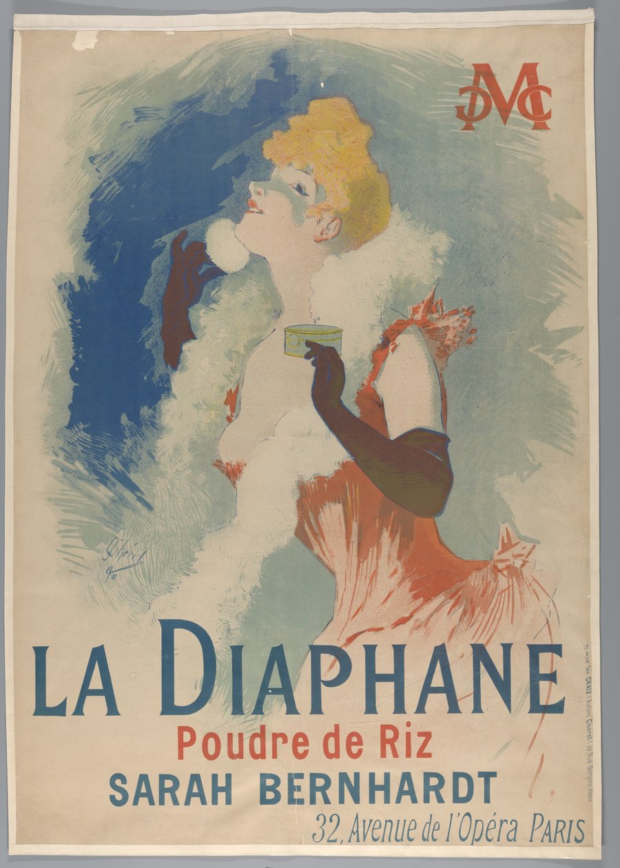 La Diaphane. Arroz en polvo, 1890 de Jules Cheret