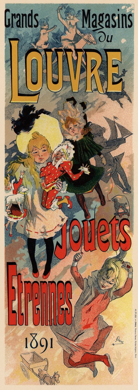 Póster de Magasins du Louvre, 1890 de Jules Cheret