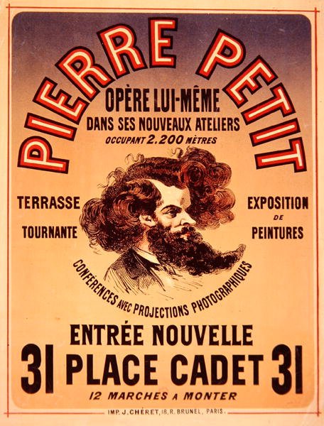 Póster publicitario de los nuevos estudios de Pierre Petit de Jules Cheret