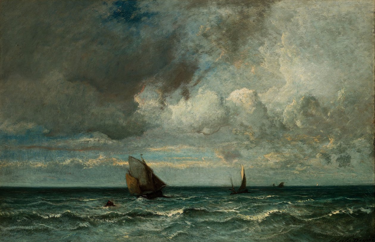 Ladridos que huyen antes de la tormenta de Jules Dupré