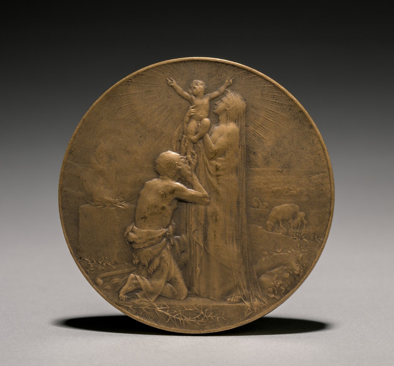 Medalla anverso de Jules Dupré