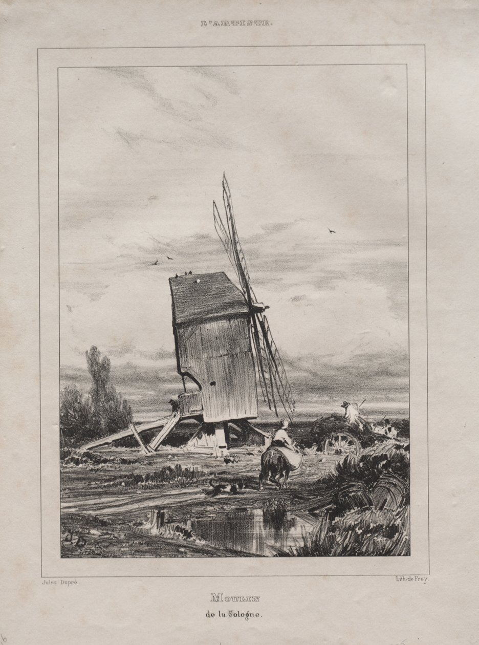 Molino en la Sologne, Francia de Jules Dupré