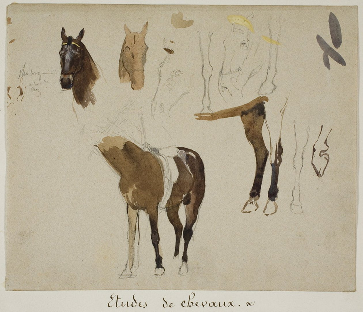Estudios de caballos de Jules Elie Delaunay